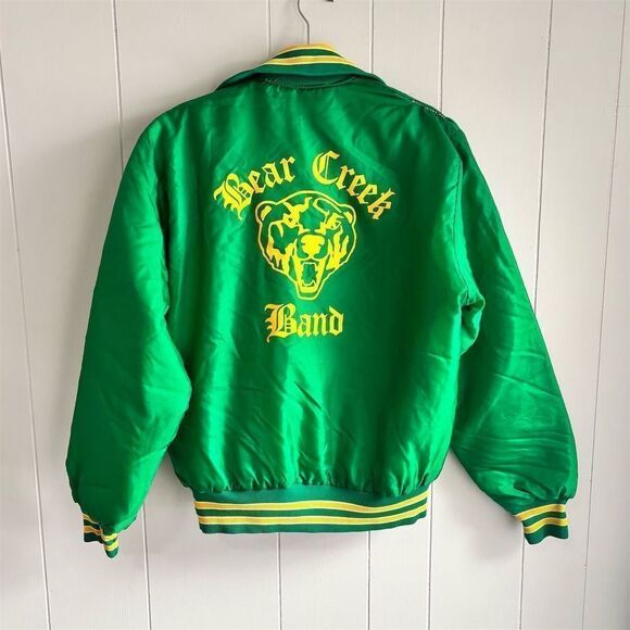Vintage‎ Bear Creek Band Varsity Jacket Green Unisex Size L - Picture 2 of 4